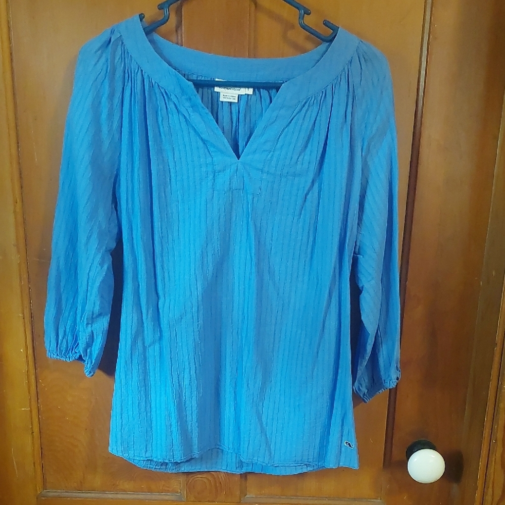 Vineyard Vines Size S Women's Blue Cotton Top